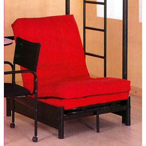 Chair Sleeper: Tri Fold Black Futon Chair 4029 MLFS @ NationalFurnishing.com